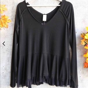 Free people tangerine shirt- black small